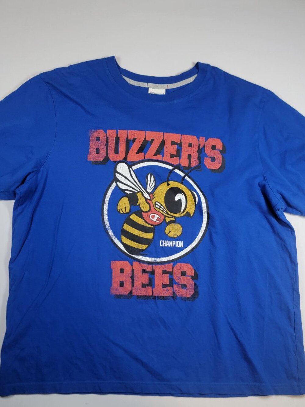 Champion Buzzer's Bees Graphic Tee Mens XL Royal Blue